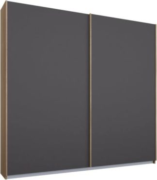 An Image of Malix 2 door 181cm Sliding Wardrobe, Oak frame,Matt Graphite Grey doors , Classic Interior