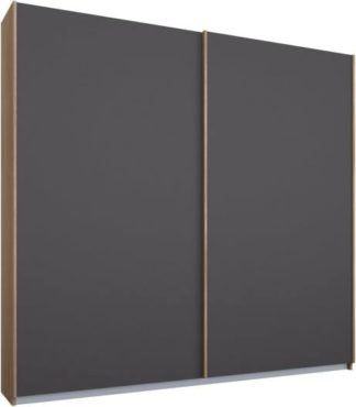 An Image of Malix 2 door 181cm Sliding Wardrobe, Oak frame,Matt Graphite Grey doors, Standard Interior