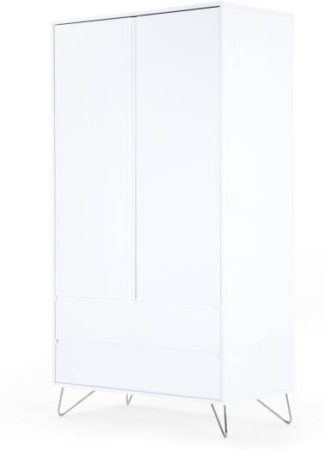 An Image of Elona Wardrobe, White Gloss & Chrome