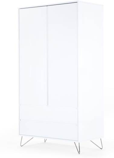 An Image of Elona Wardrobe, White Gloss & Chrome