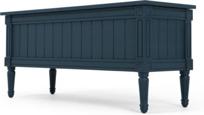 An Image of Bourbon Vintage Ottoman Bench, Dark Blue