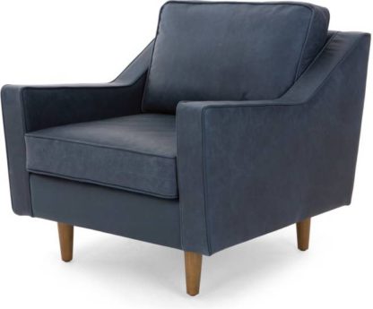 An Image of Dallas Armchair, Charm Midnight Premium Leather