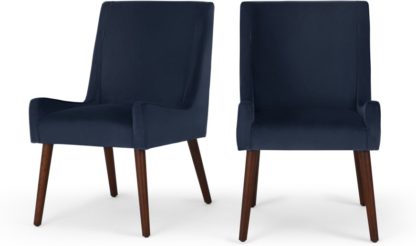 03b85e3d1ade574468d4dba96f1004997a99045cf9ef838fc6b775499abd0b23.jpg An Image of Set of 2 Higgs Dining Chairs, Royal Blue Velvet