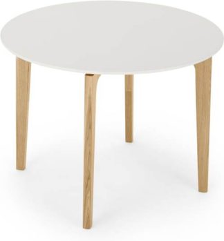 An Image of Buren 4 Seat Round Dining Table, HPL and Ash