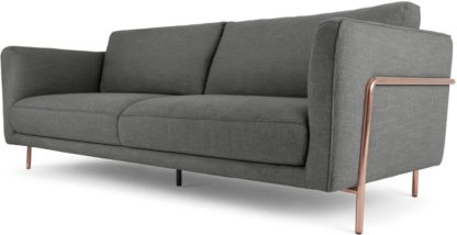 An Image of Everson 3 Seater Sofa, Shuttle Grey Copper leg