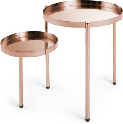 An Image of Alana Two Tier Bedside Table, Copper