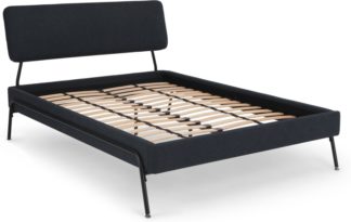 An Image of Knox Double Bed, Demin Blue Weave