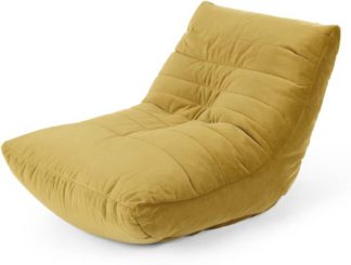 An Image of Audrie Bean Bag Chair, Vintage Gold Velvet