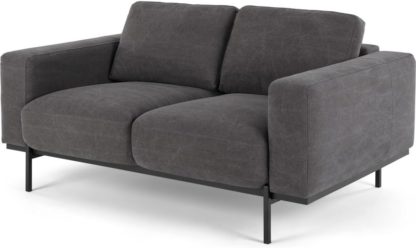 An Image of Jarrod 2 Seater Sofa, Washed Dark Grey Cotton