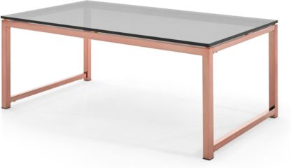 An Image of Suki Coffee Table, Smoked Glass and Copper