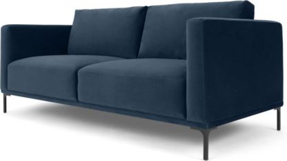 An Image of Milo Large 2 Seater Sofa, Sapphire Blue Velvet