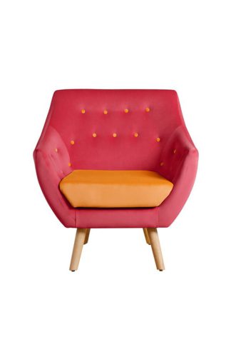 An Image of Poet Armchair, Luxor Cranberry Two Tones