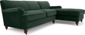An Image of Orson Right Hand Facing Chaise End Corner Sofa, Autumn Green Velvet