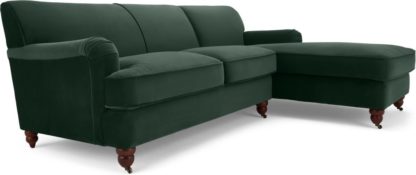 0938630277bc74bfe76b2d8c7f7be57fb62de2b76f645edcce7759b4c143e07a.jpg An Image of Orson Right Hand Facing Chaise End Corner Sofa, Autumn Green Velvet
