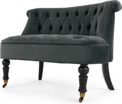 An Image of Bouji Love Seat, Midnight Grey Velvet