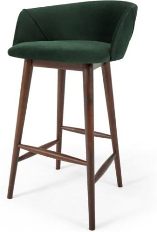 An Image of Lule Bar Stool, Pine Green Velvet