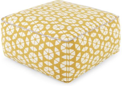 An Image of Trio Bean Bag Pouffe, Gold & Cream