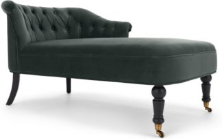An Image of Bouji Right Hand Facing Chaise Longue, Midnight Grey Velvet