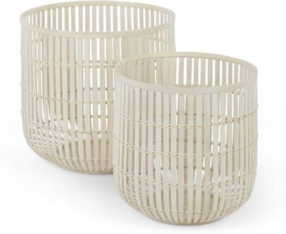 An Image of Kurino Set of 2 Bamboo Storage Baskets, Natural