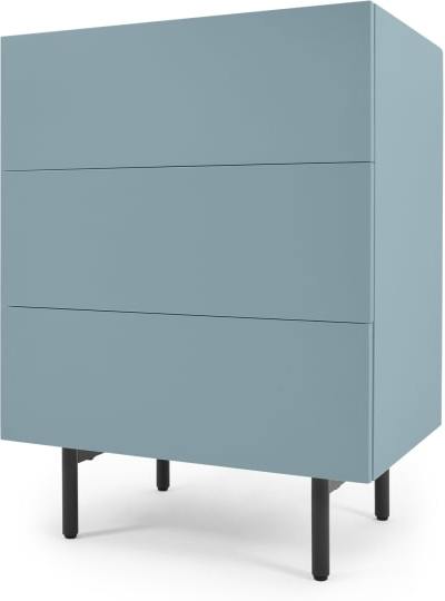 An Image of MADE Essentials Mino Chest Of Drawers, Teal & Oak