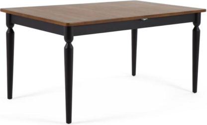 0cbe7f6e2016893f777858e8e8e2216f6e729a1ddef9643f67d5667855ed4f44.jpg An Image of Pherson 8-12 Seat Double Extending Dining Table, Walnut and Black
