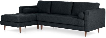 0cfbfa80156e8b34bb112e8ad32cd2cfef26fba143ce17f78dbebc708056301b.jpg An Image of Scott 4 Seater Left Hand Facing Chaise End Corner Sofa, Textured Weave Navy