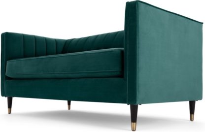 An Image of Evadine 2 Seater Sofa, Seafoam Blue Velvet