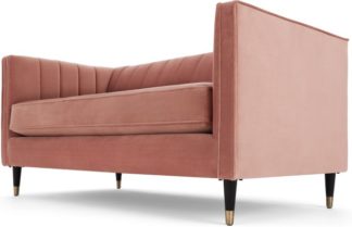 An Image of Evadine 2 Seater Sofa, Blush Pink Velvet