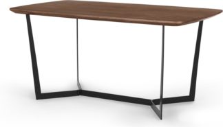 An Image of Jaxta 6 Seat Dining Table, Walnut and Black