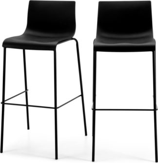 An Image of Set of 2 Piloti Barstools, Black