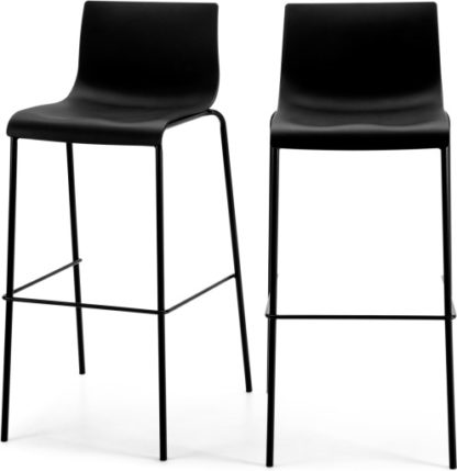 An Image of Set of 2 Piloti Barstools, Black