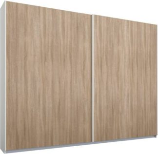 An Image of Malix 2 door 225cm Sliding Wardrobe, White frame,Oak doors , Classic Interior