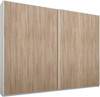 An Image of Malix 2 door 225cm Sliding Wardrobe, White frame,Oak doors , Premium Interior