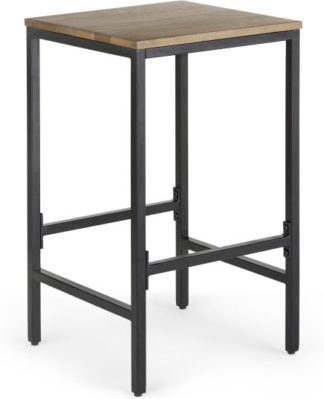 An Image of Lomond Bar Stool, Mango wood and Black