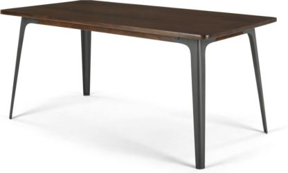 An Image of Edny 6 Seat Dining Table, Dark Mango Wood and Gunmetal
