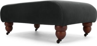 An Image of Orson Footstool, Midnight Grey Velvet