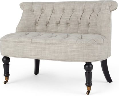 An Image of Bouji Love Seat, Taupe Linen Mix