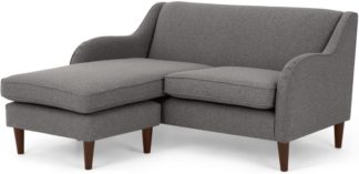 An Image of Helena Chaise End Corner Sofa, Textured Weave Smoke Grey