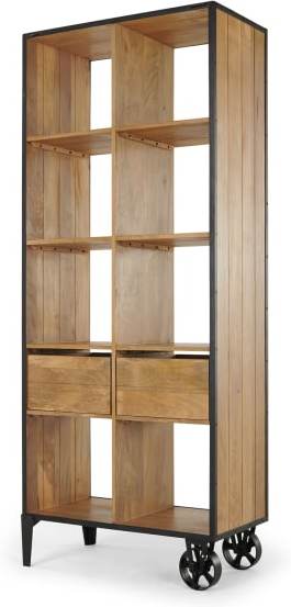 17bbbf4da852debba80a8f38aab05c989714c6832855db01cc90711298aa17dc.jpg An Image of Humphrey Shelving Unit with Storage, Mango Wood