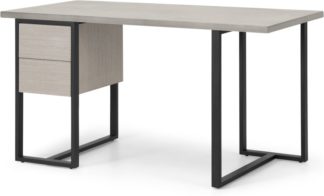 An Image of Claus Concrete Desk, Grey Concrete and Light Oak