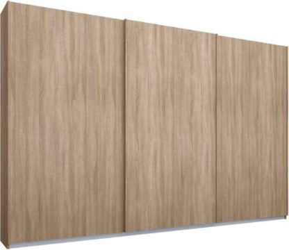 An Image of Malix 3 door 270cm Sliding Wardrobe, Oak frame,Oak doors , Premium Interior