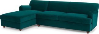 An Image of Orson Left Hand Facing Chaise End Sofa Bed, Velvet Seafoam Blue