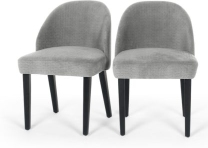 An Image of Set of 2 Alec Dining Chairs, Quilted Grey