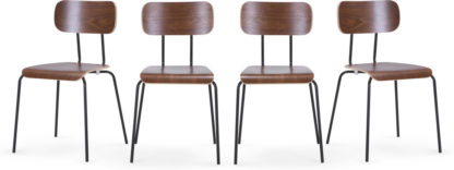 1bf056a95aac00d06253f8388c91c7cc00f44881da05382d2f67c1b69a187538.jpg An Image of Set of 4 Haywood Dining Chairs, Walnut and Black