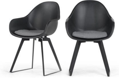 1c8ccf976b862b80bc1f22aaae428d8f3435ef4f46def8bc27b05e58f30d5f8f.jpg An Image of Set of 2 Boone Dining Chairs, Black