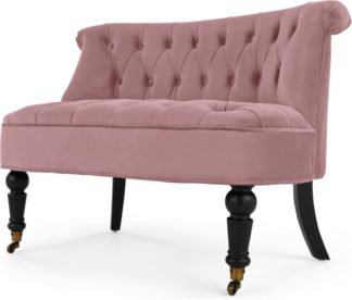 An Image of Bouji Love Seat, Velvet Powder Pink