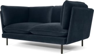 An Image of Wes 2 Seater Sofa, Sapphire Blue Velvet