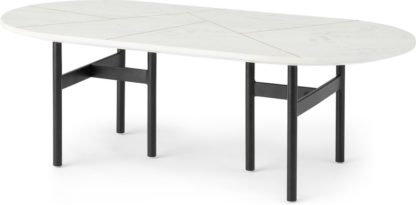 An Image of Tanaro Coffee Table, White Marble and Brass