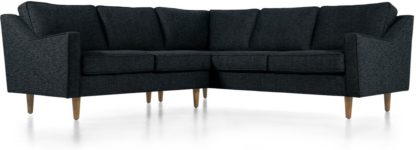 An Image of Dallas Corner Sofa, Textured Weave Navy