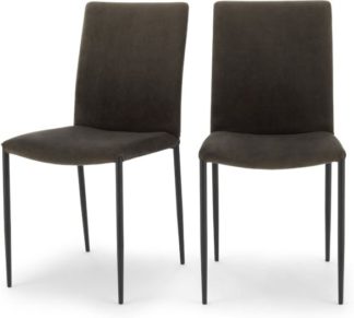 An Image of Set of 2 Braga Dining Chairs, Otter Grey Velvet